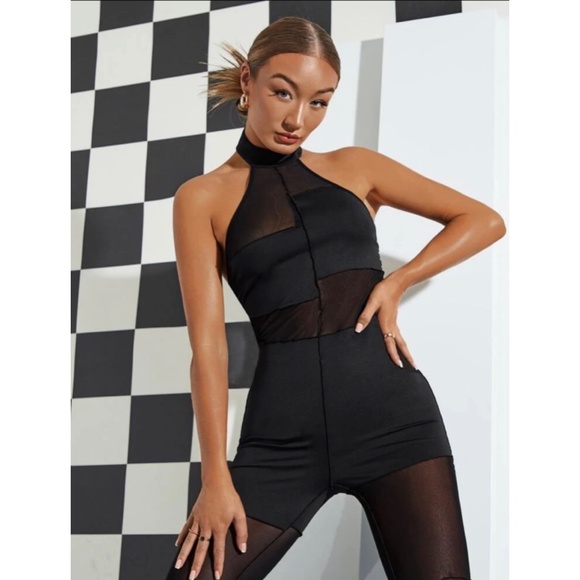 Black cut out sheer romper - Picture 2 of 10